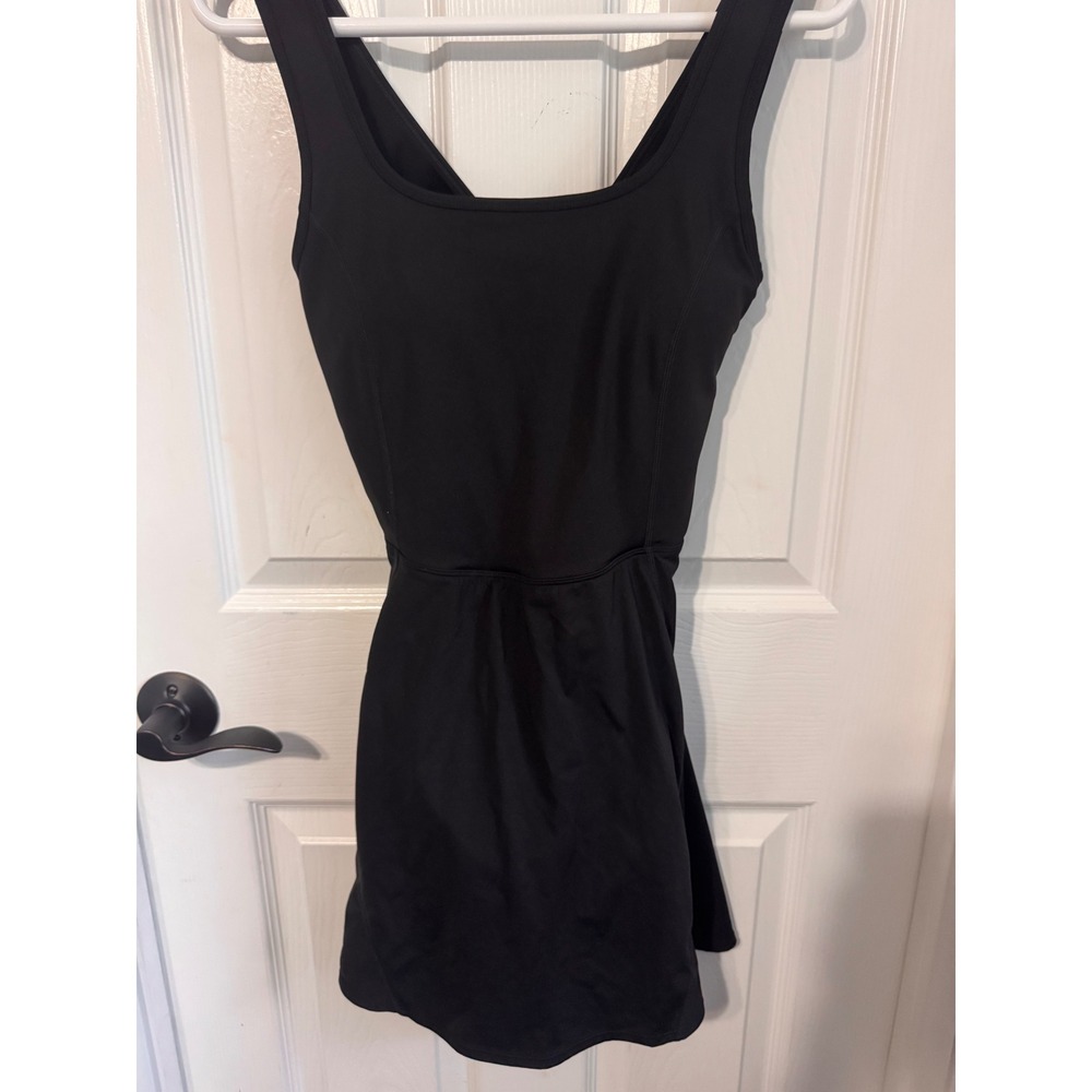 Halara Black Built-In Shorts Athletic Dress Size Medium Criss Cross Back